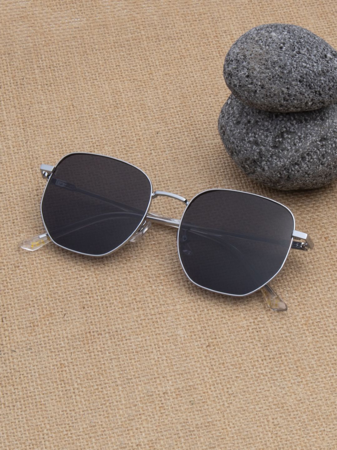 

Ted Smith Unisex Square Sunglasses with Polarised and UV Protected Lens-SUN-BODIE_SIL, Grey