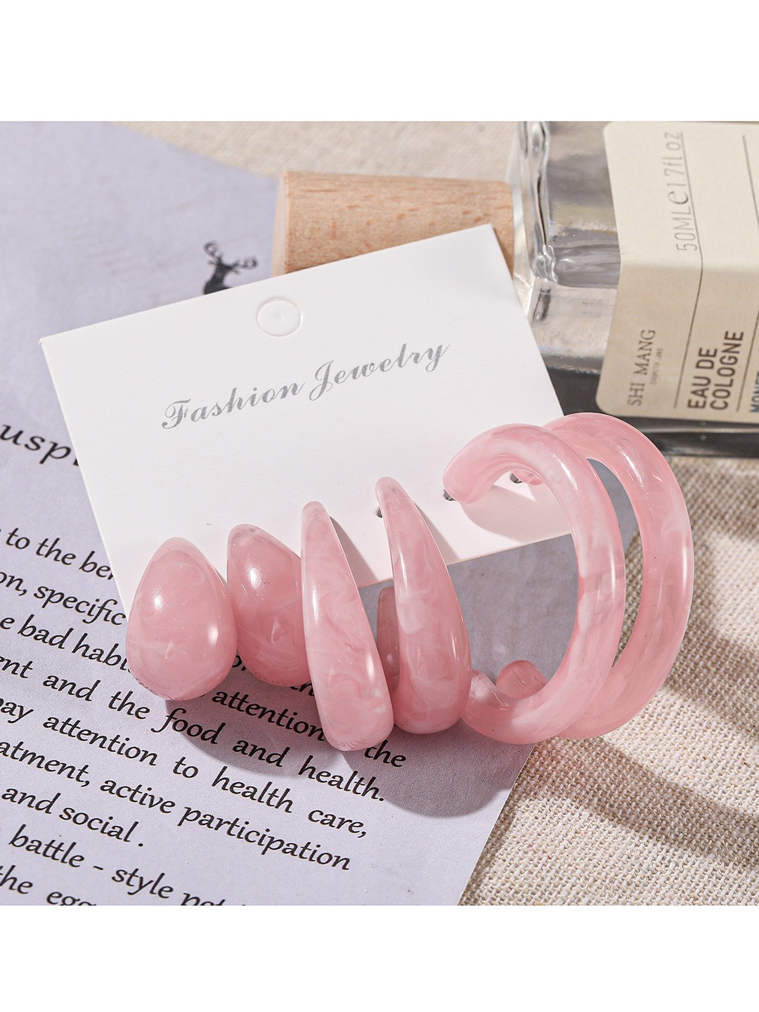 

DESTINY JEWELS Pack Of 6 Circular Hoop Earrings, Pink