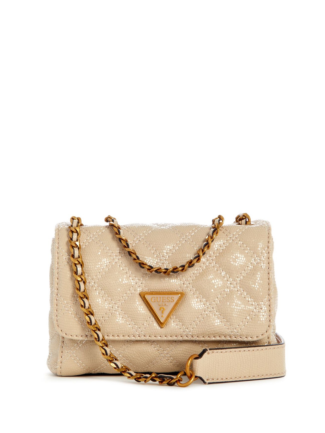 

GUESS Women Textured Structured Sling Bag, Beige
