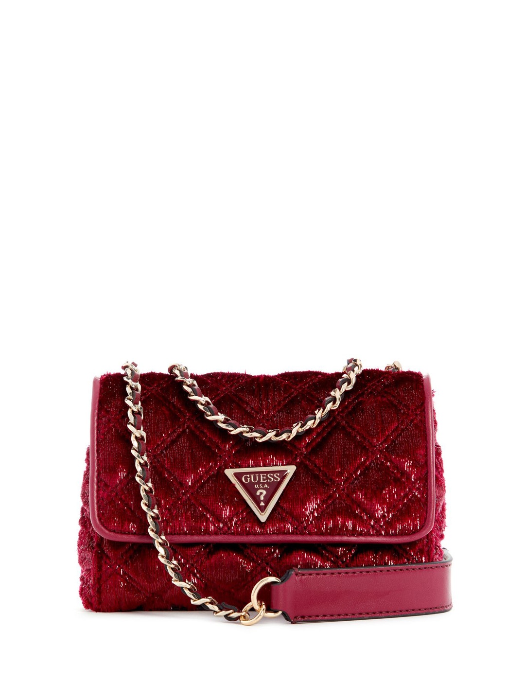 

GUESS Women Textured Structured Sling Bag, Red