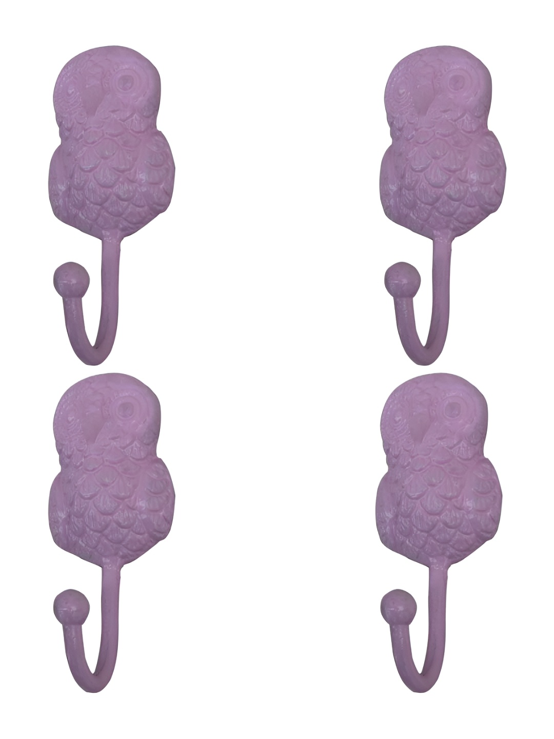 

IndianShelf Lavender 4 Pieces Owl Iron Wall Hooks