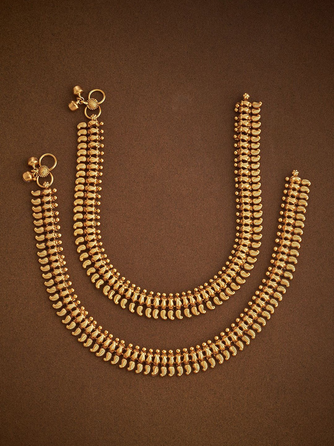 

Kushal's Fashion Jewellery Gold-Plated Antique Anklet