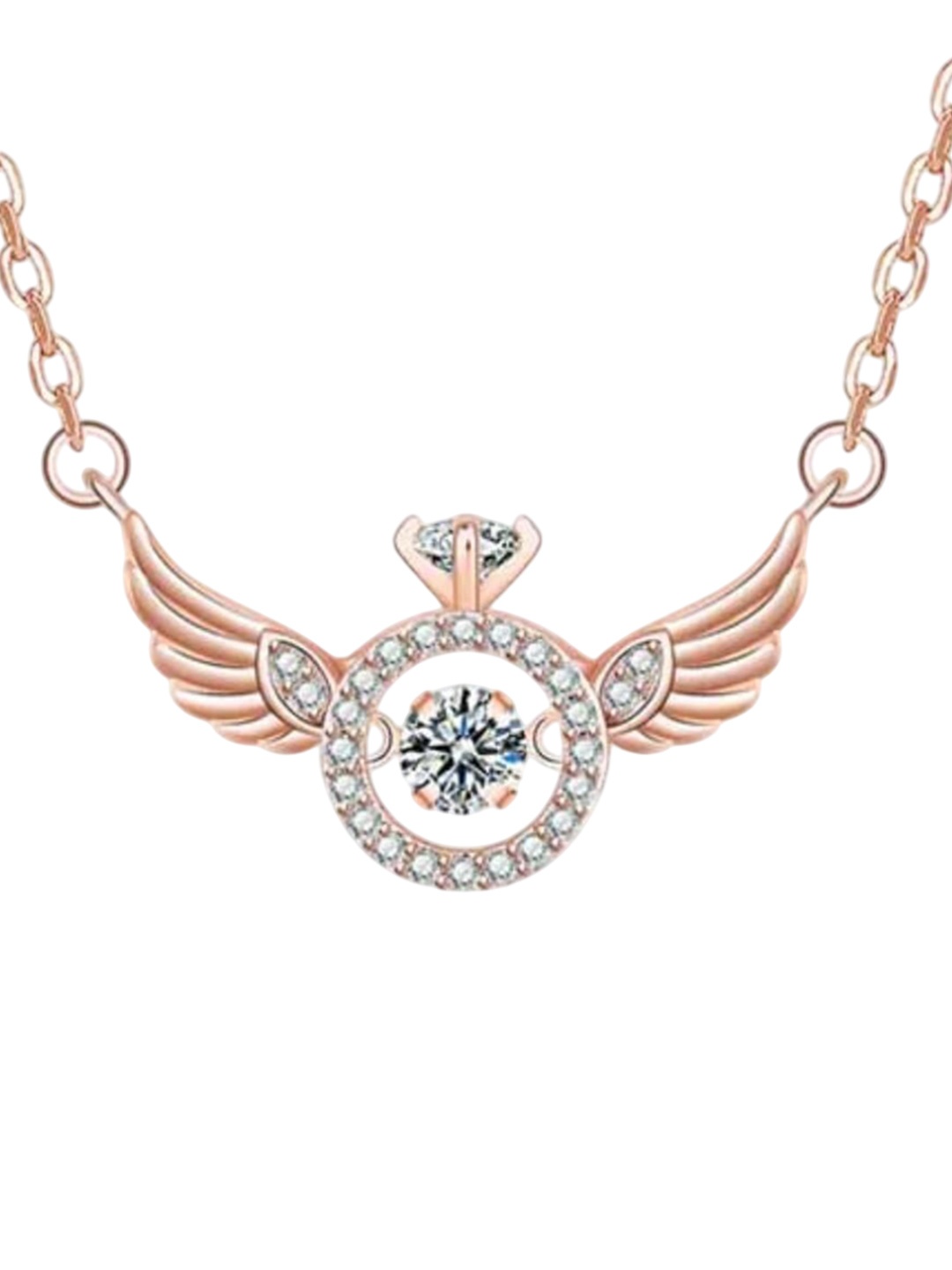 

Gyaan Jewels Stone-Studded Wings-Shaped Chain, Rose gold