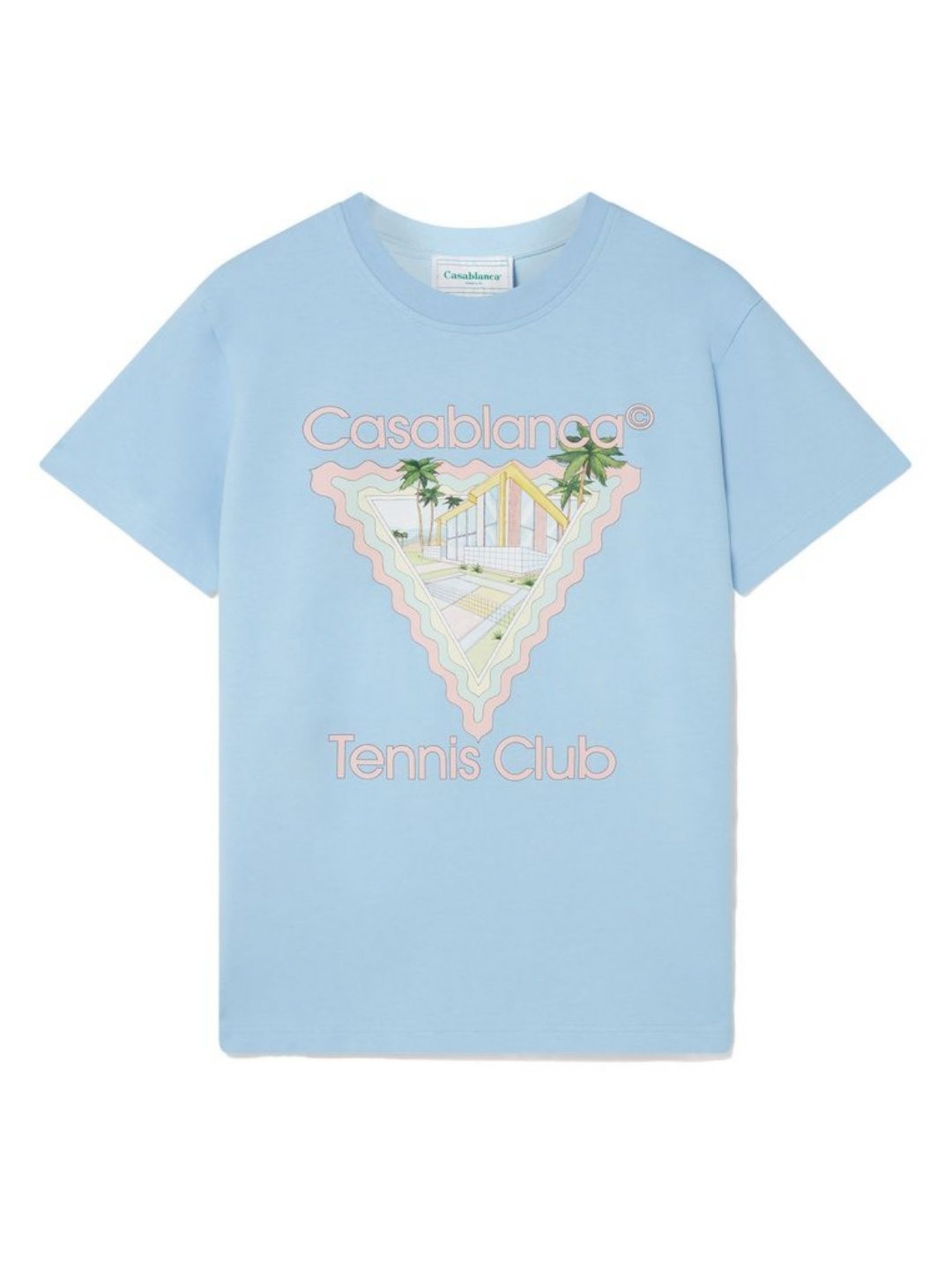 

Casablanca Men Graphic Printed Round Neck Cotton T-shirt, Blue