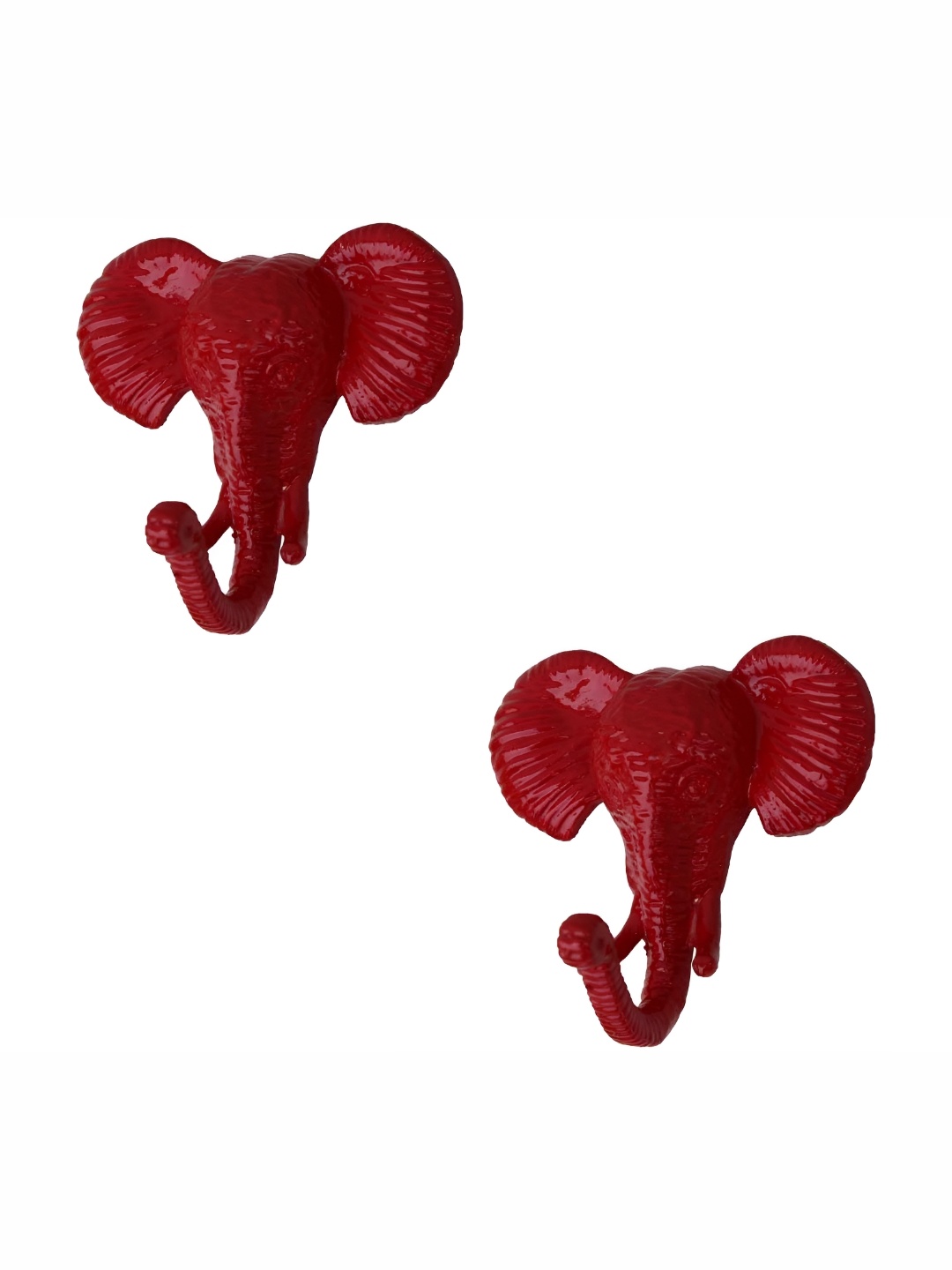 

IndianShelf Red 2 Pieces Elephant Iron Wall Hooks