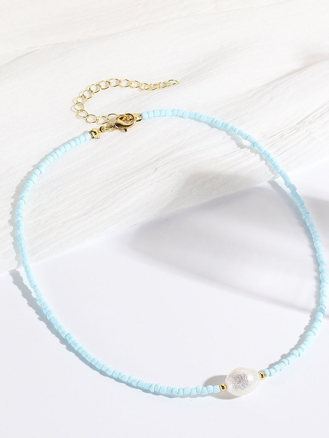 

StyleCast x Revolte Gold-Plated Artificial Beads Studded Enamelled Chain