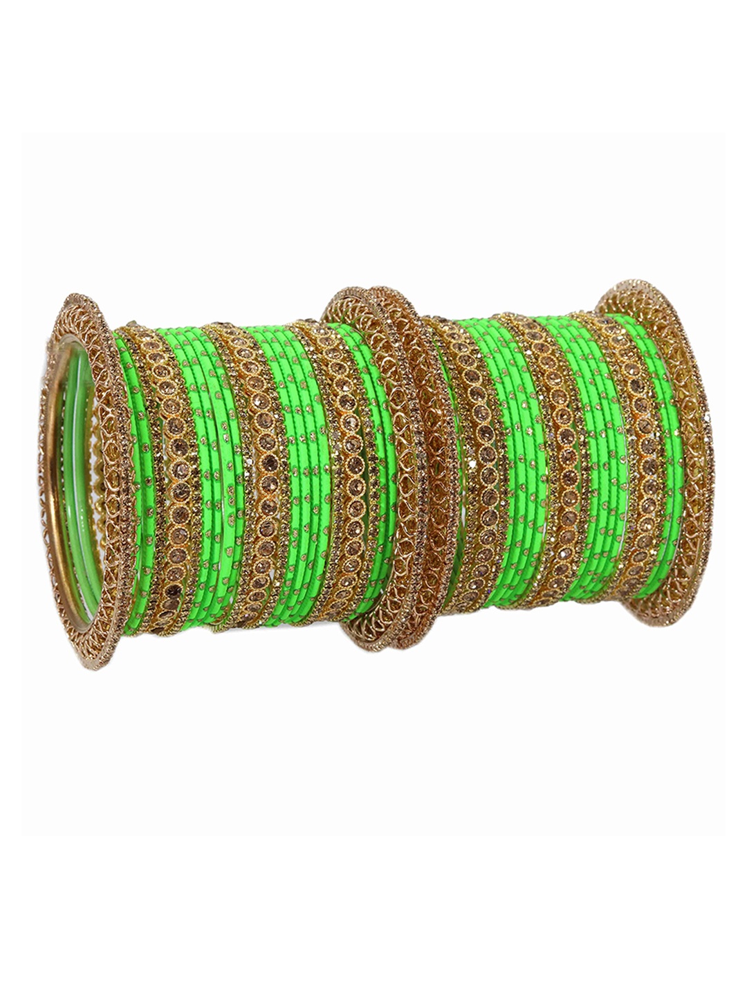 

ZULKA Set Of 40 Zircon Studded Metal Bangles, Blue