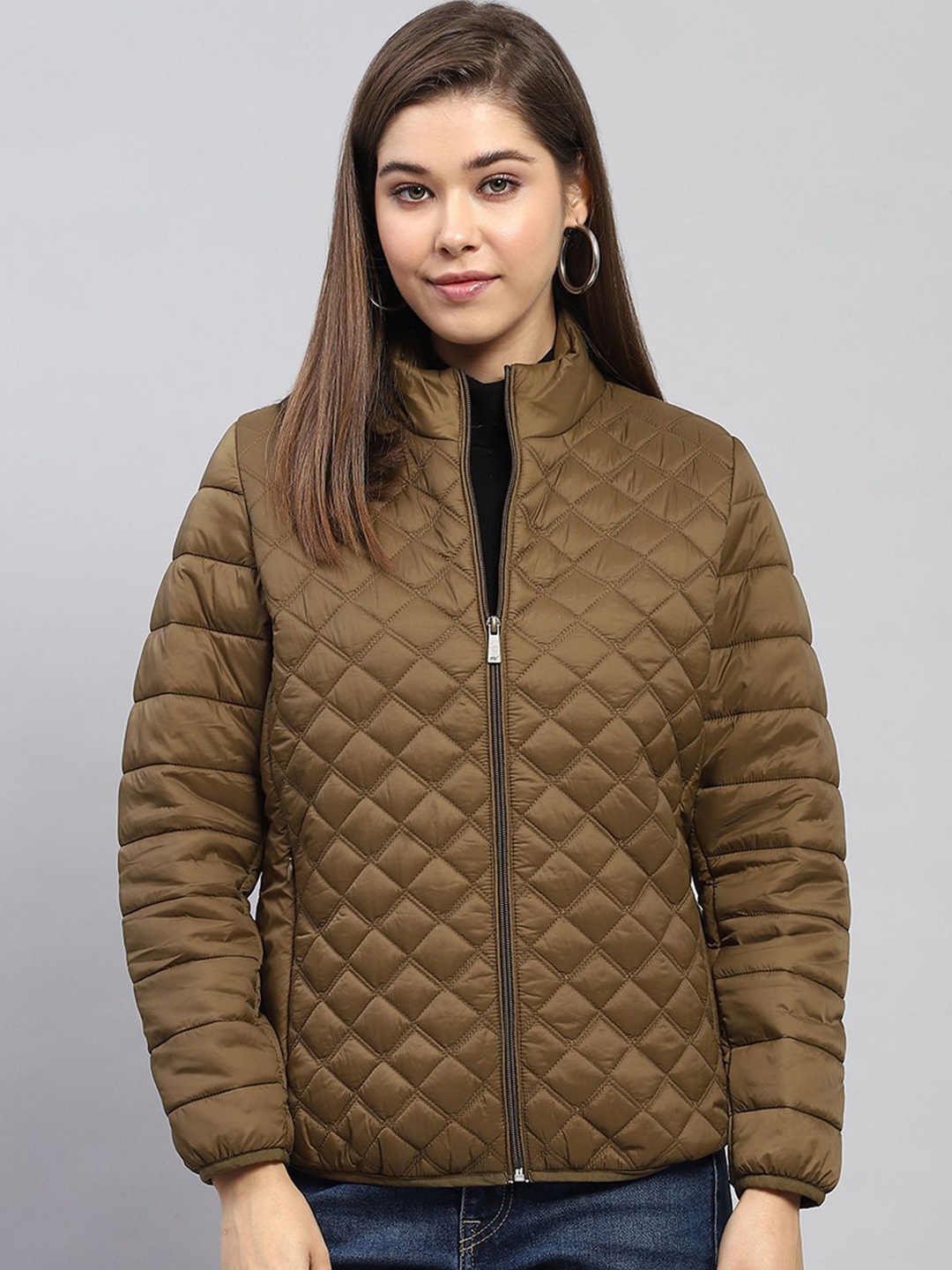 

Monte Carlo Women Geometric Lightweight Outdoor Quilted Jacket, Khaki