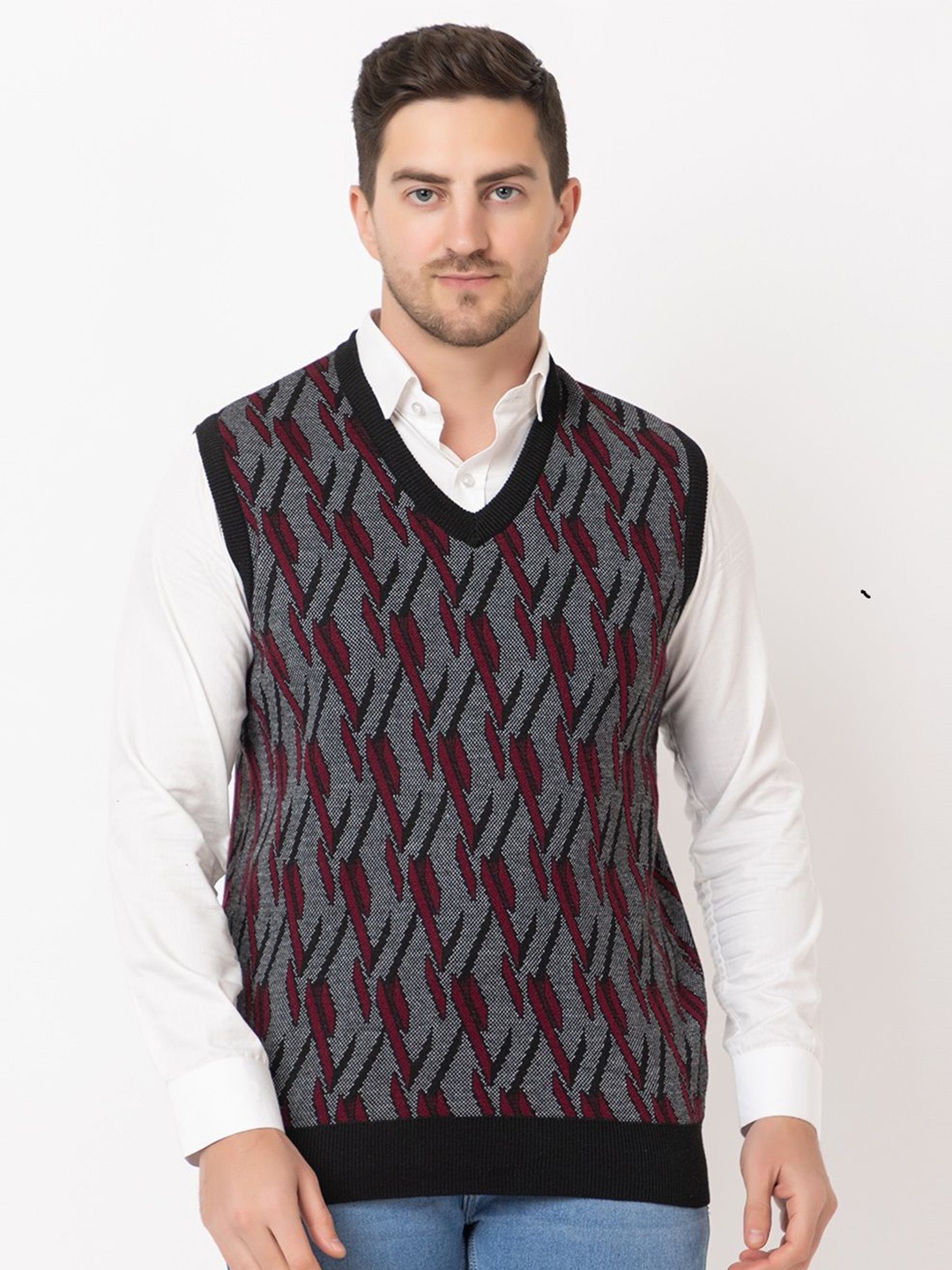 

BeriBlu Men Sleeveless Sweater Vest, Black