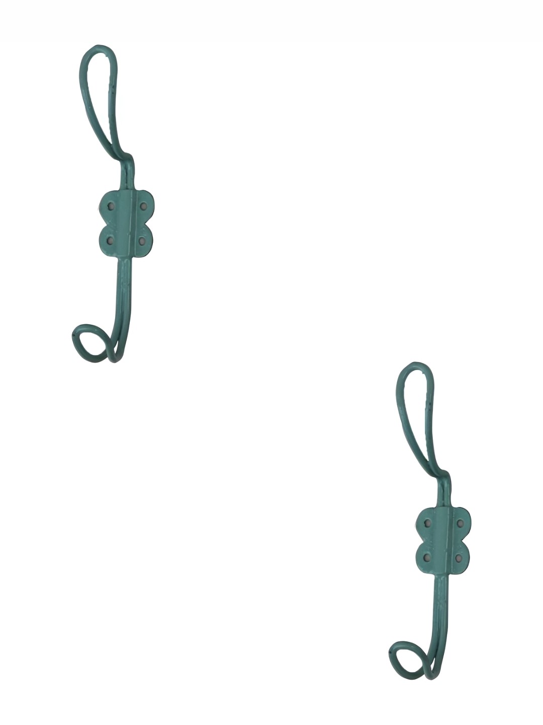 

IndianShelf Green 2 Pieces Iron Wire Key Wall Hooks