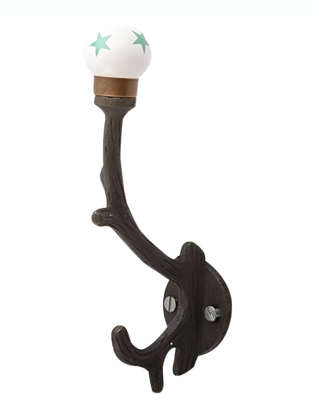 

IndianShelf Black & White Star Printed Tree Hangers Ceramic Wall Hooks