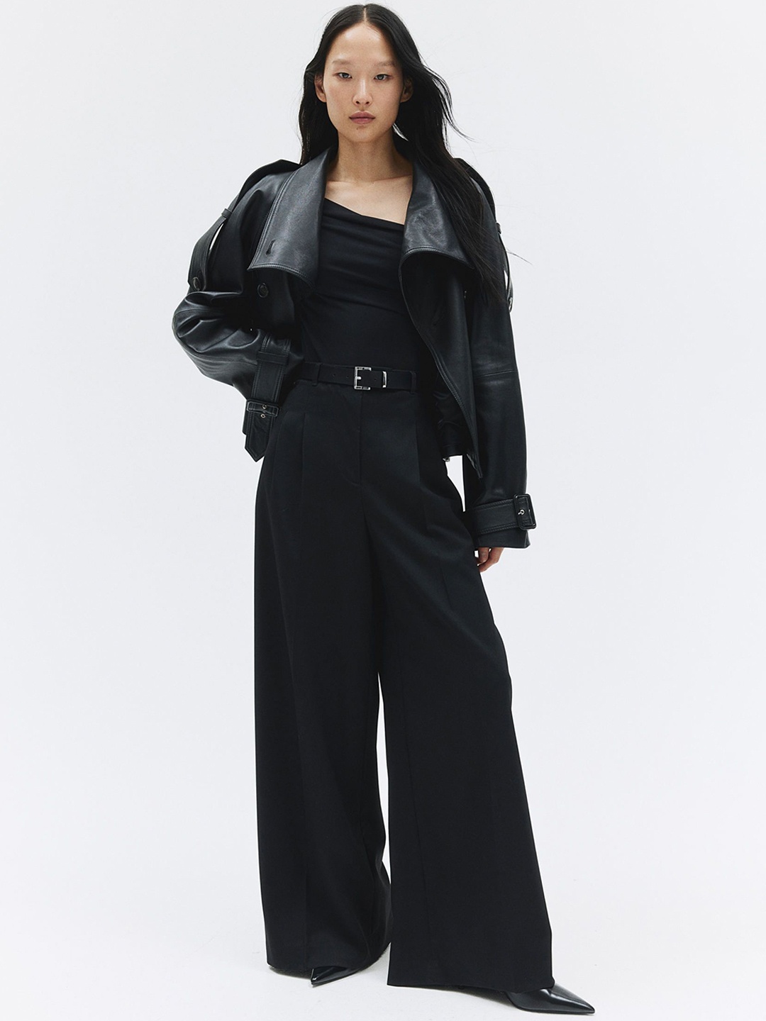 

H&M Draped One-Shoulder Body, Black