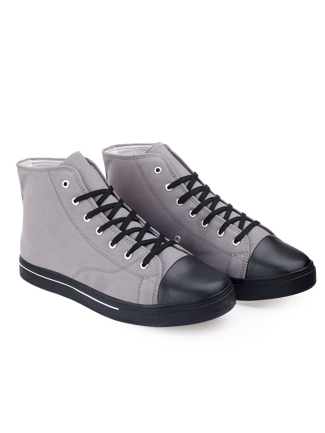 

Bxxy Men 7.62 Cm Hidden Elevator Height Increasing Canvas Material Sneaker Lace-up Shoes, Grey