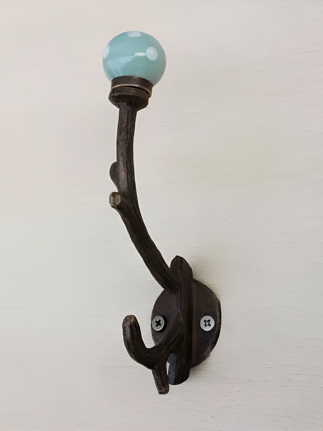 

IndianShelf Black & Blue Dot Printed Ceramic Wall Hooks