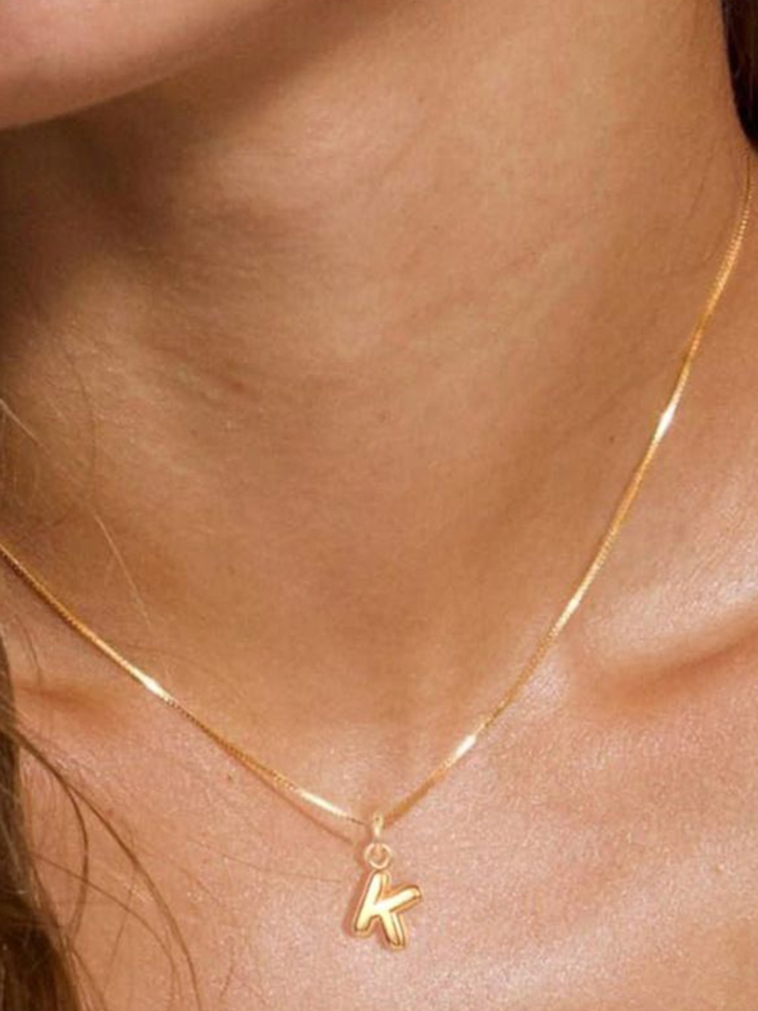 

StyleCast x Revolte Gold-Plated K-Alphabet Initial Pendant with Chain