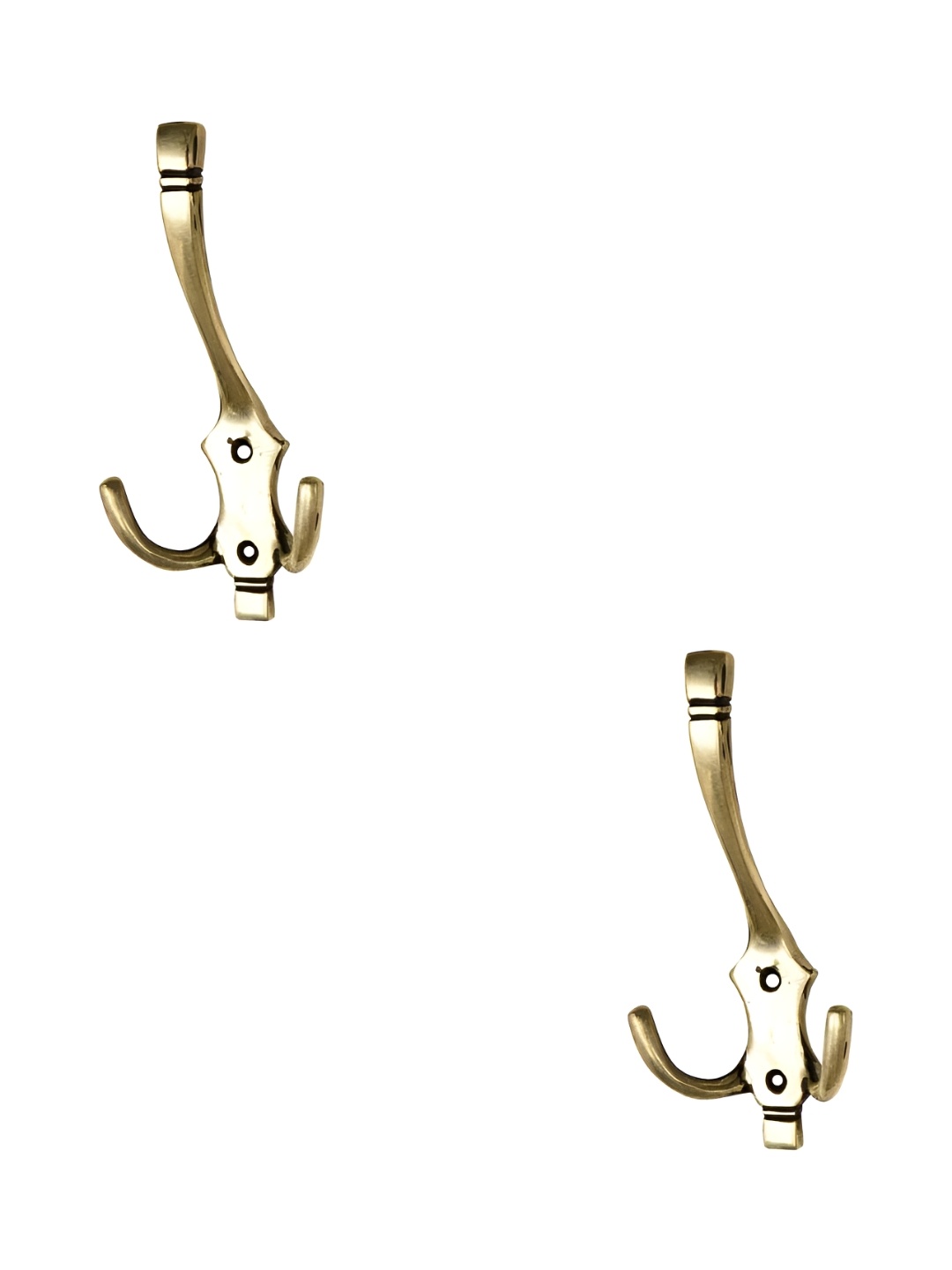 

IndianShelf Gold Toned 2 Pieces Brass Modern Door Hangers Wall Hooks