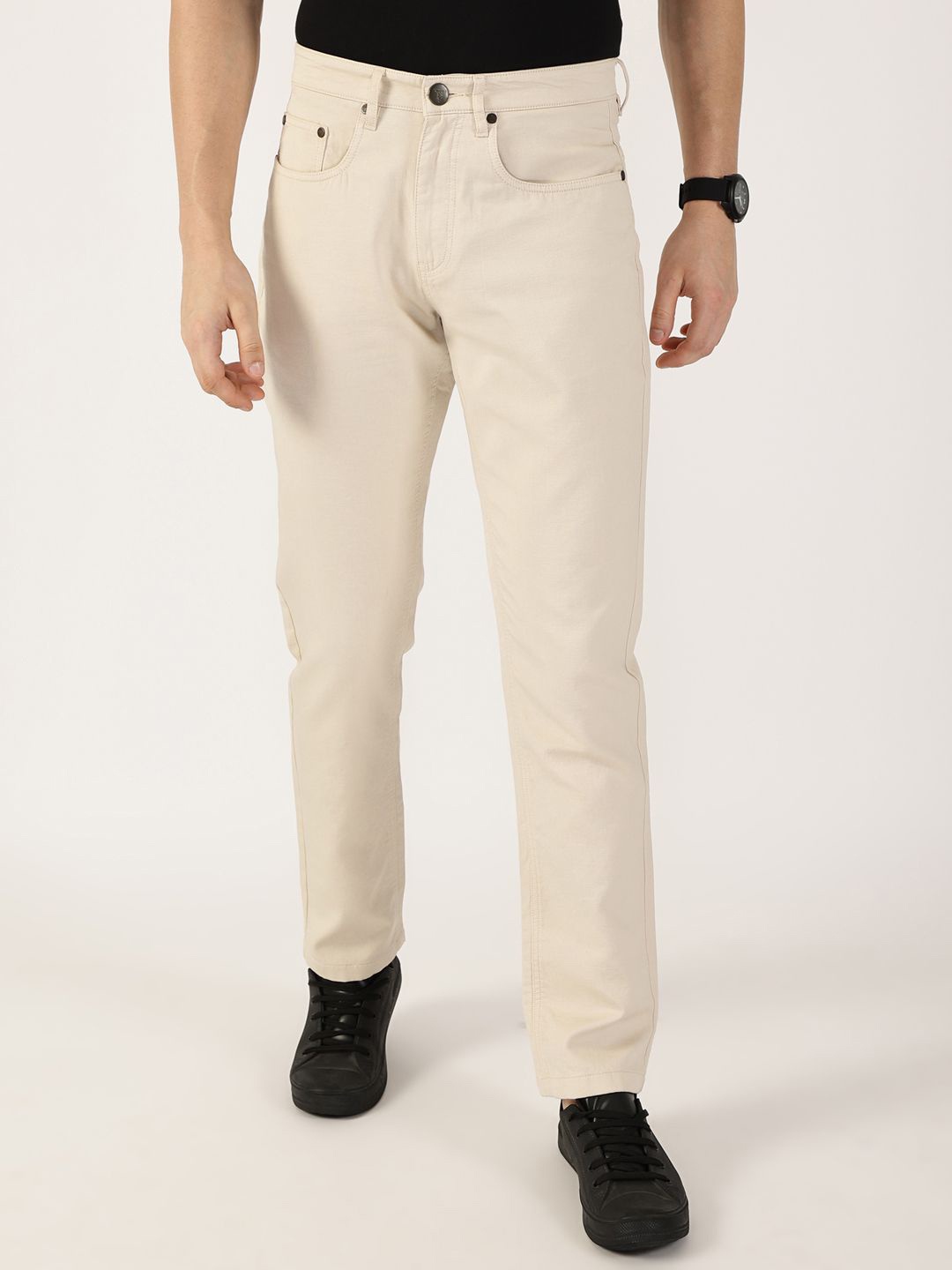 

Thomas Scott Men Smart Regular Fit Mid-Rise Chinos, Beige