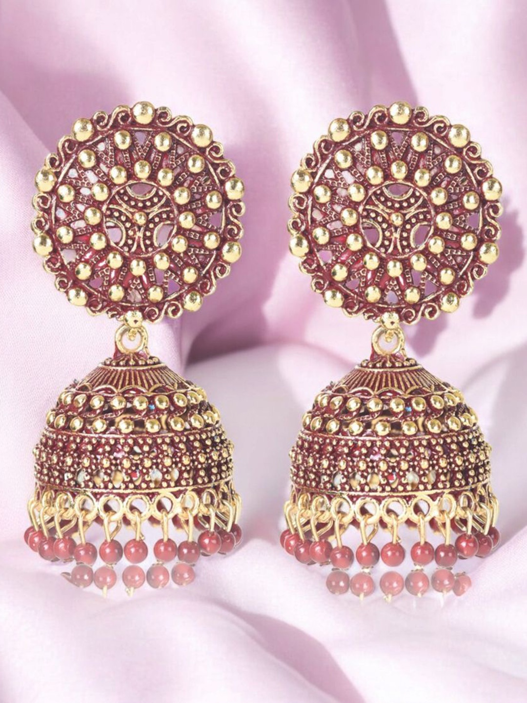 

Nilu's Collection Oxidised Contemporary Jhumkas, Gold