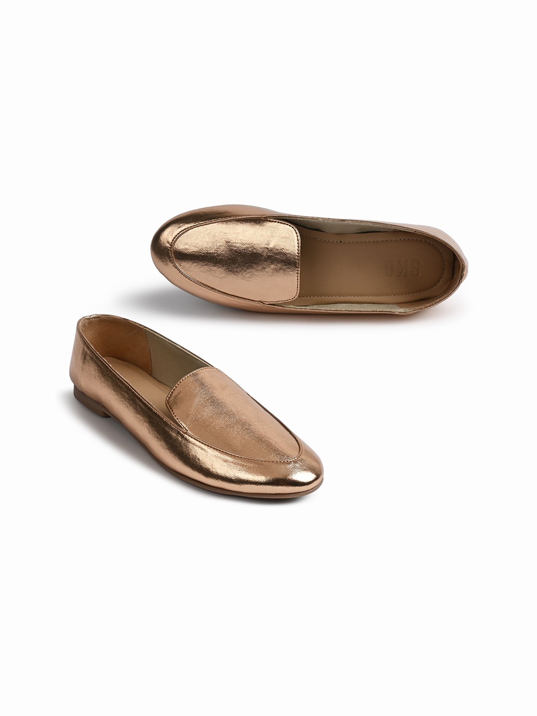 

SKO Women Printed Ballerinas Flats, Rose gold