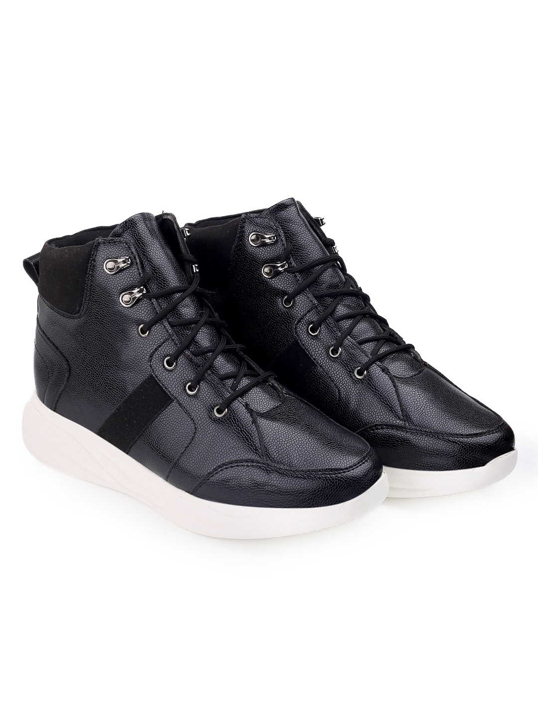 

Bxxy Men Lightweight Hidden Elevator Height Increasing High-Top Sneakers, Black