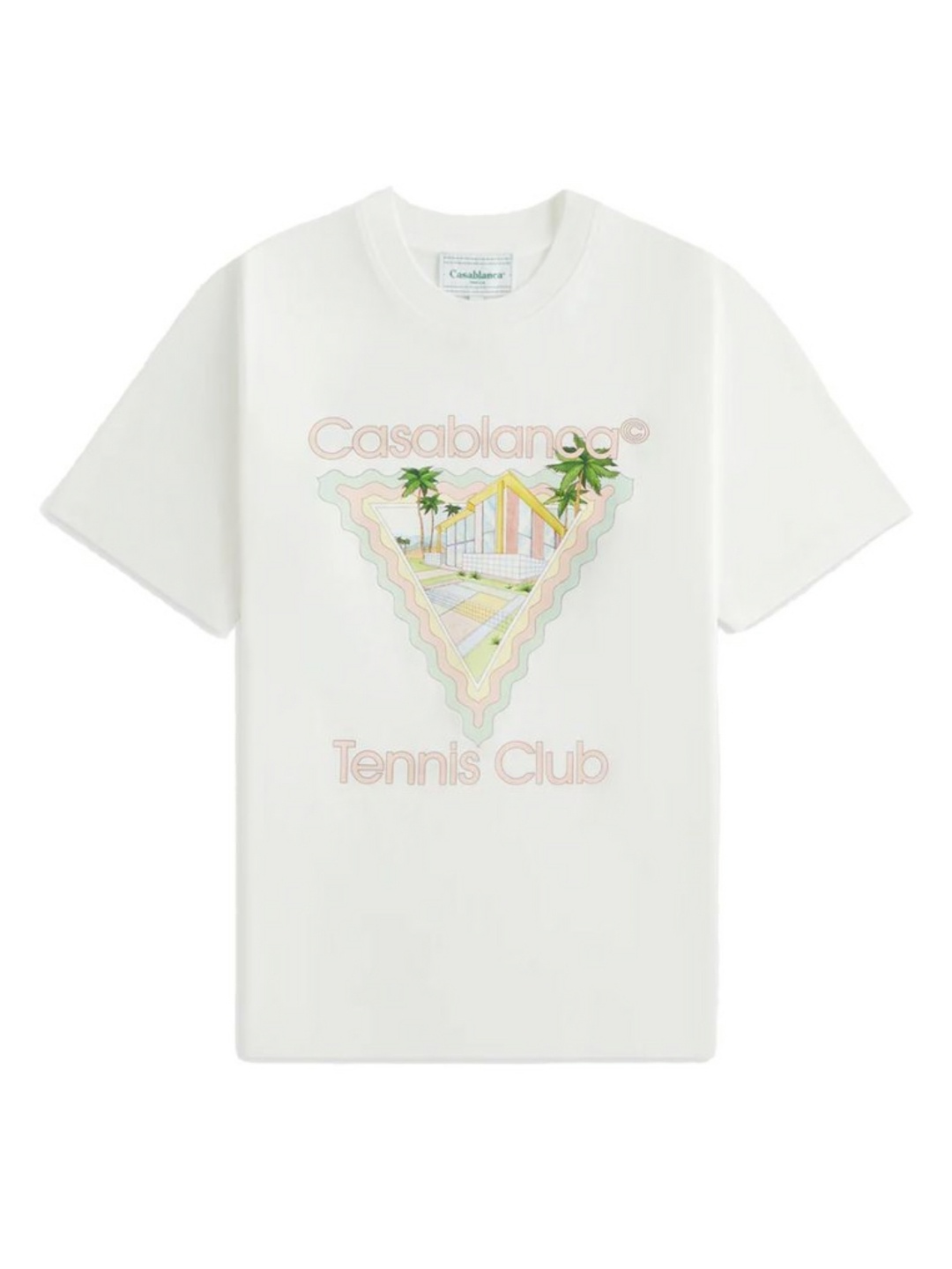 

Casablanca Men Graphic Printed Round Neck Cotton T-shirt, White
