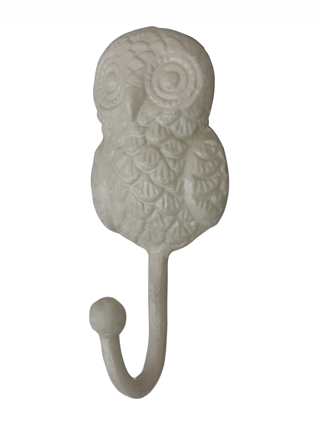 

IndianShelf White Owl Textured Iron Wall Hooks