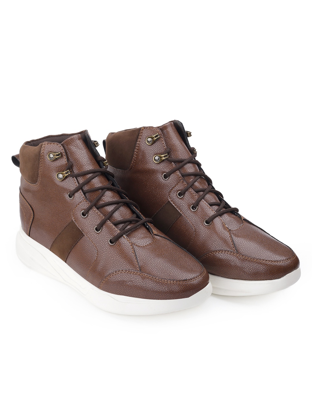 

Bxxy Men Hidden Elevator Height Increasing Lightweight High-Top Sneakers, Tan