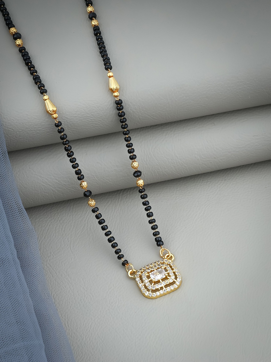 

Wynona Gold Plated American Diamond Studded Mangalsutra