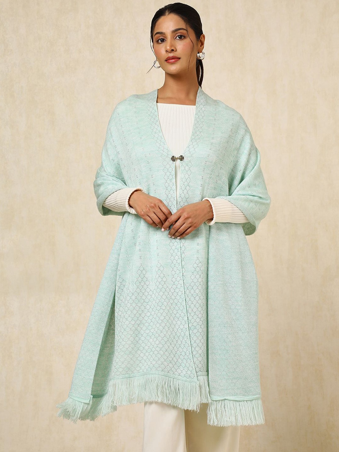 

Soch Women Woven Design Shawl, Blue
