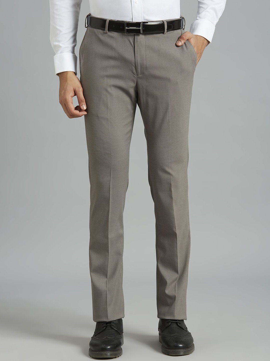 

Reid & Taylor Men Checked Tailored Chinos Trousers, Grey