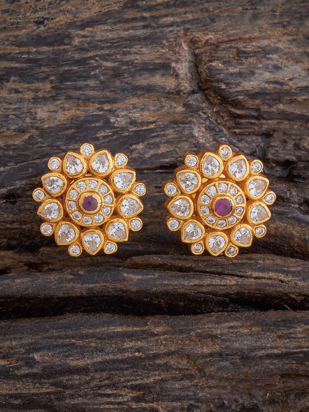 

Kushal's Fashion Jewellery Contemporary Studs Earrings, Red