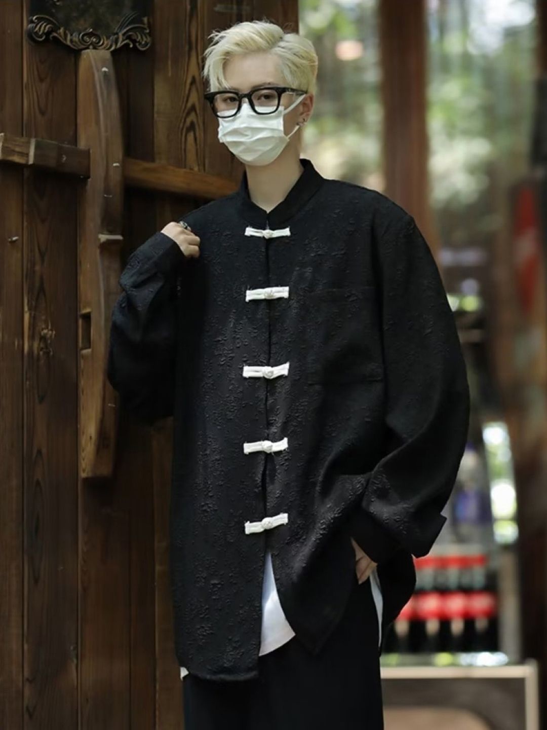 

HERE&NOW Men Original Self Design Casual Shirt, Black