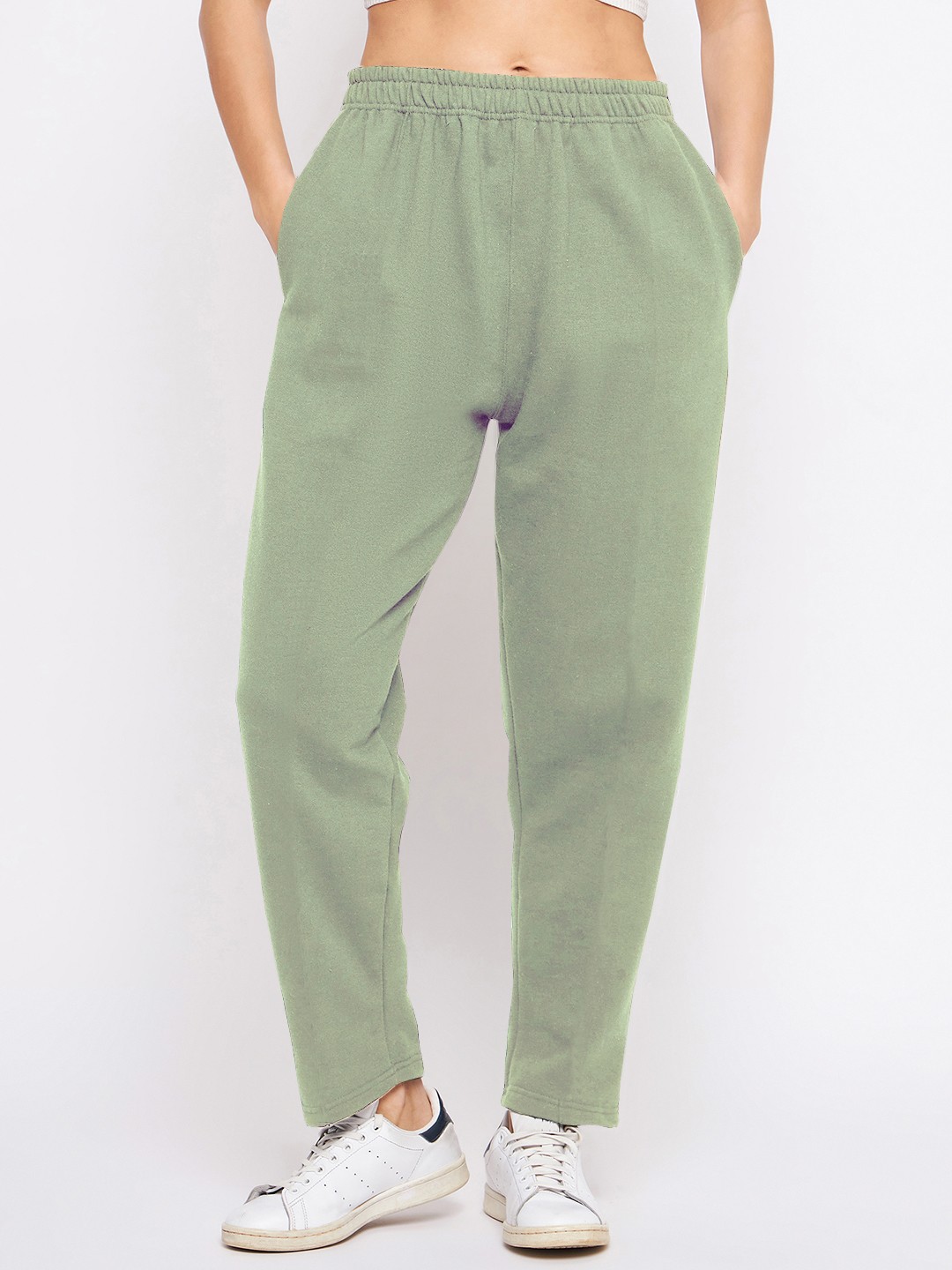 

TULIP 21 Women Relaxed Straight Leg High-Rise Trousers, Olive