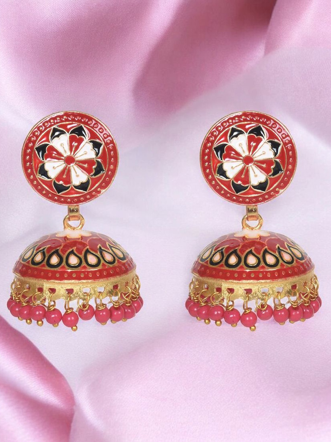 

Nilu's Collection Brass Plated Contemporary Jhumkas, Gold