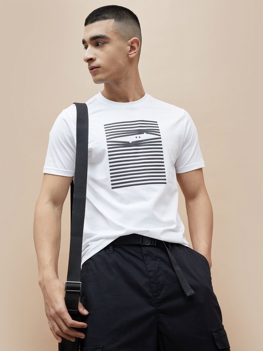 

Fame Forever by Lifestyle Men Graphic Printed Round Neck Cotton T-shirt, White