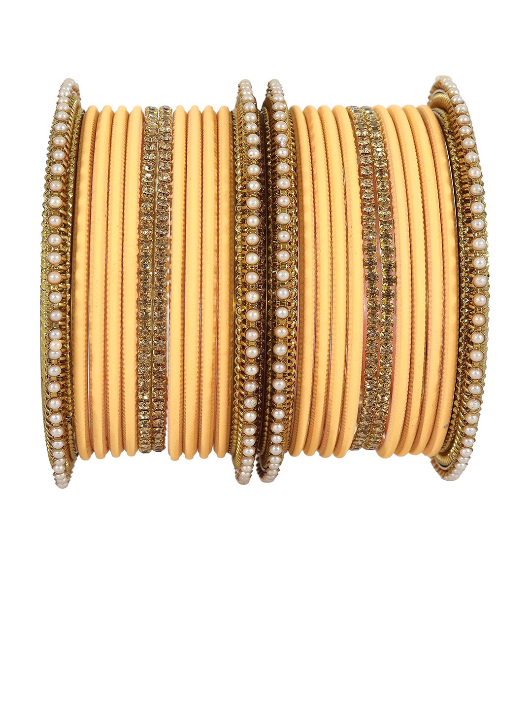 

ZULKA Set Of 144 Zircon Gemstone Studded Bangles, Gold
