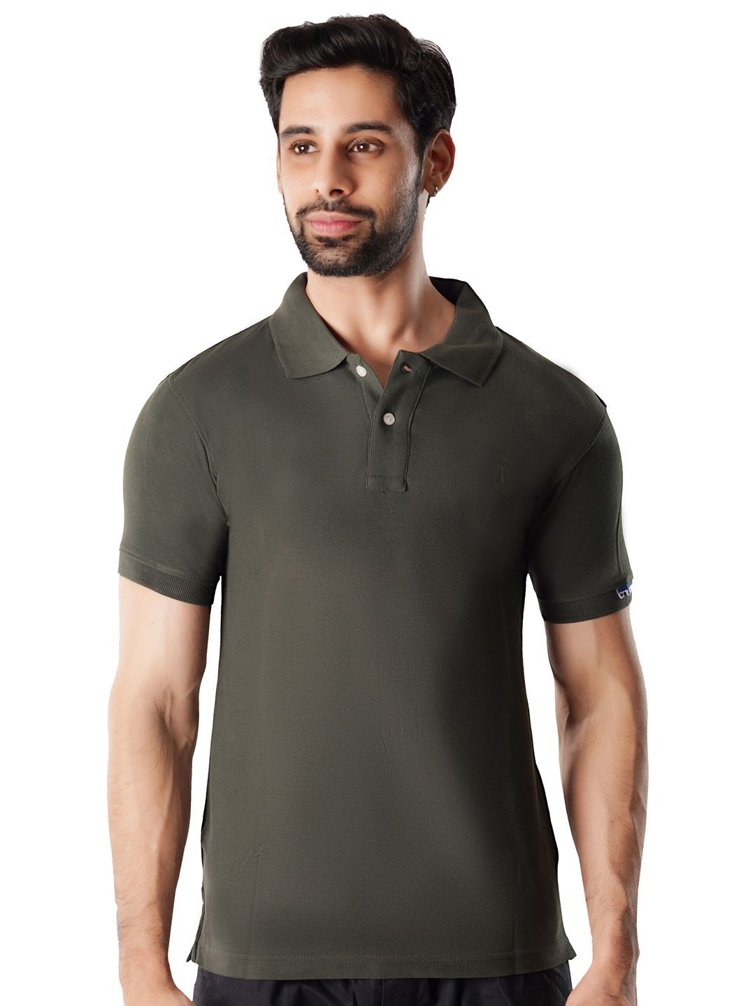 

Crusoe Men Solid Polo Collar Cotton T-shirt, Charcoal