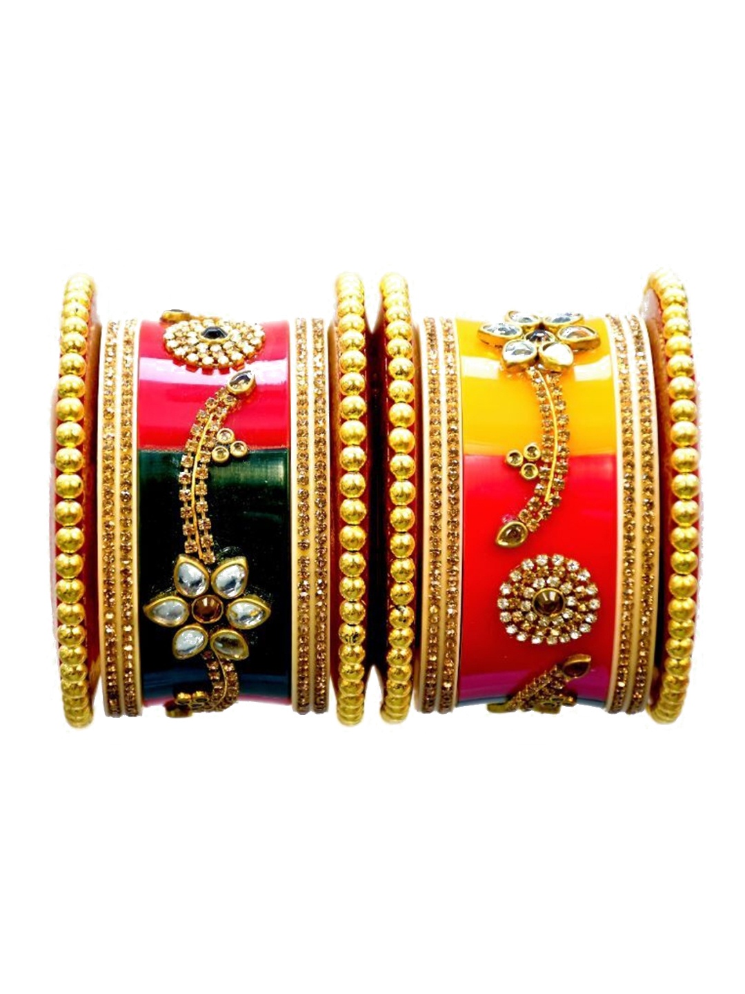 

Align Set Of 2 Gold-Plated AD Studded Chuda Bangles