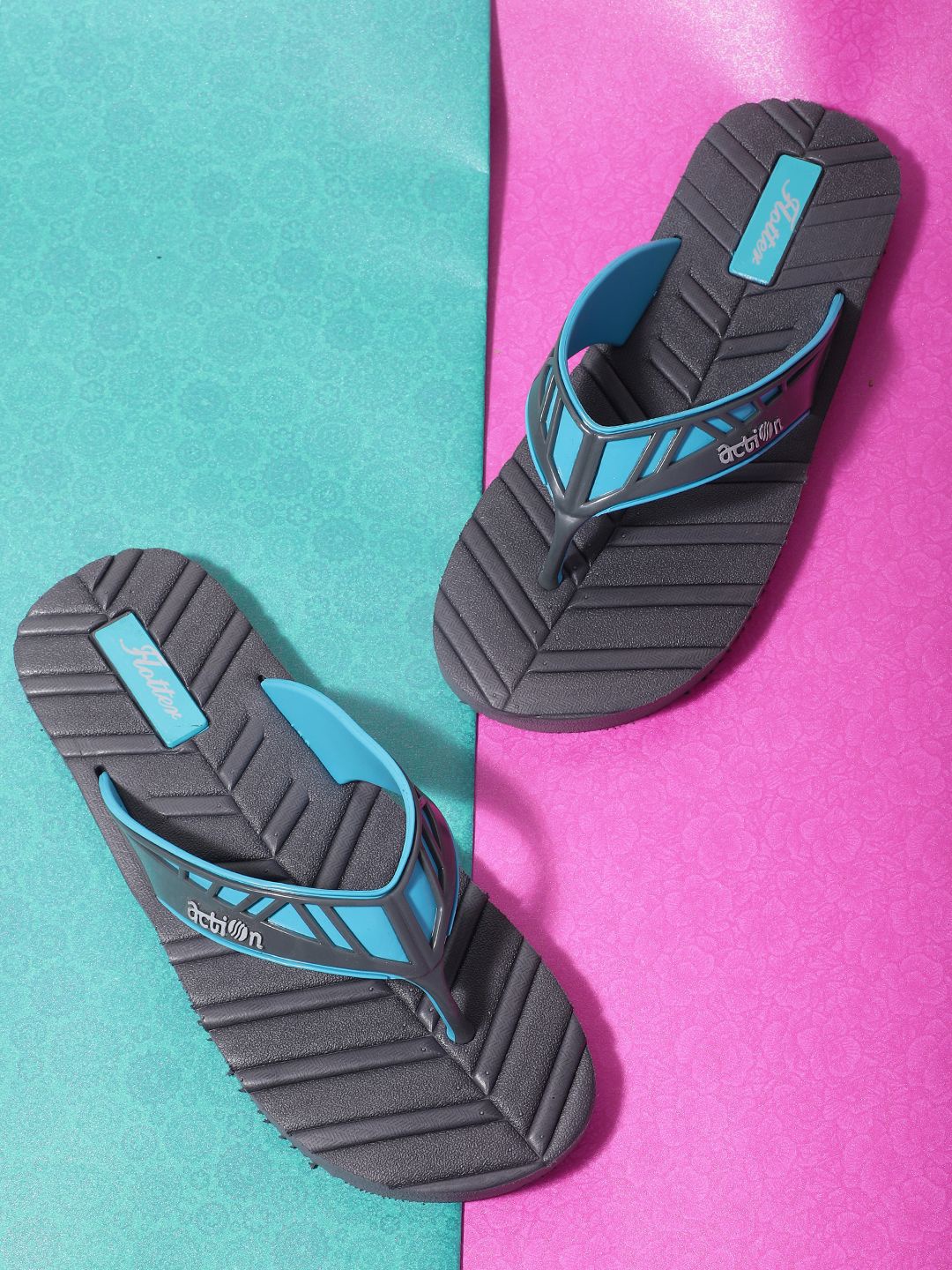 

Action Men Rubber Thong Flip-Flops, Grey