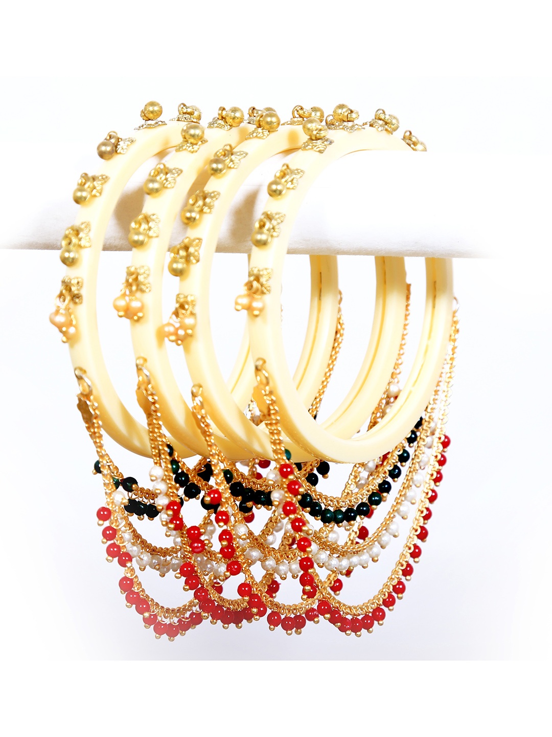 

Align Set Of 4 Gold-Plated Beaded Bangles