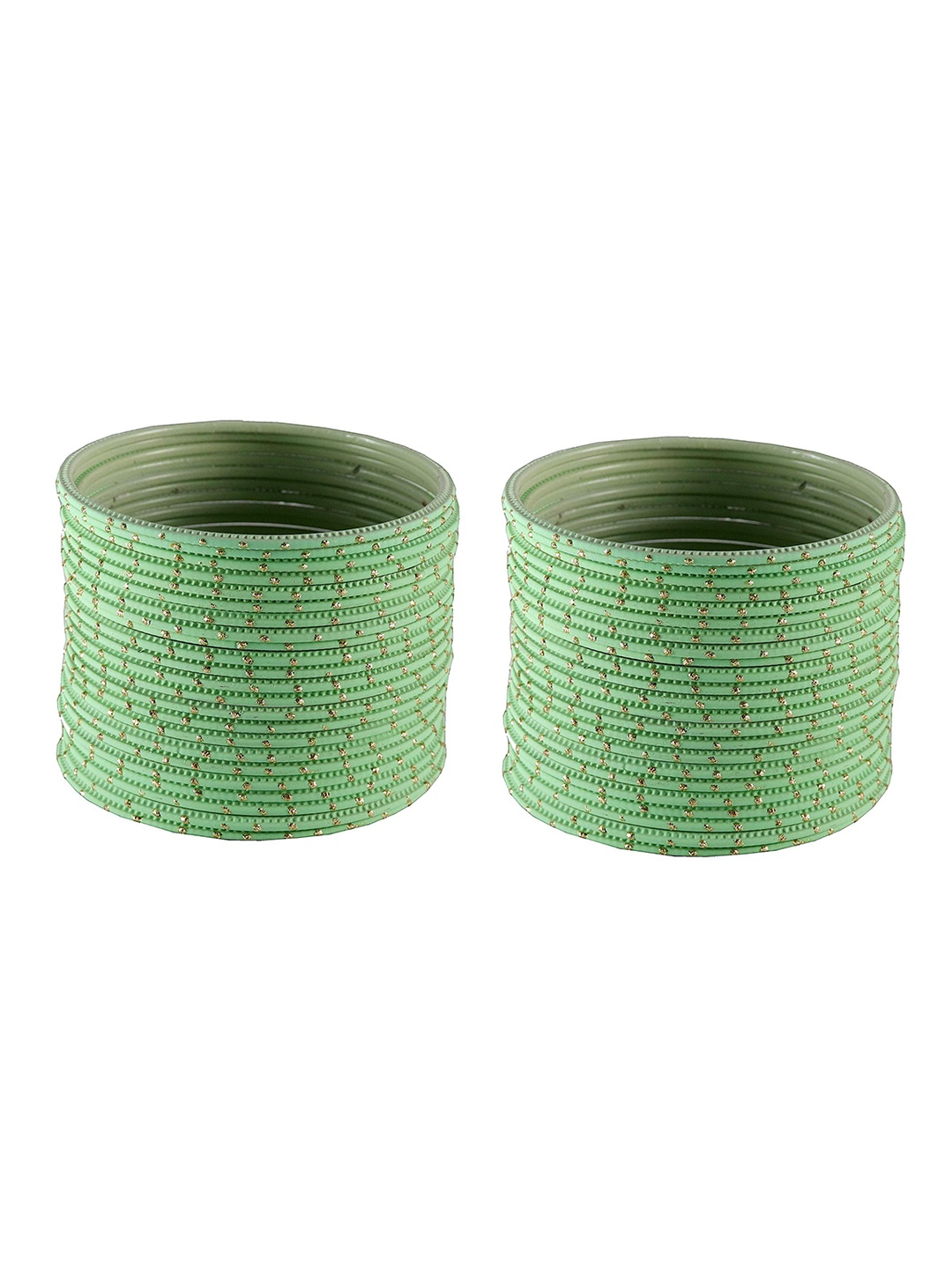 

ZULKA Set of 48 Polka Dots Bangles, Green