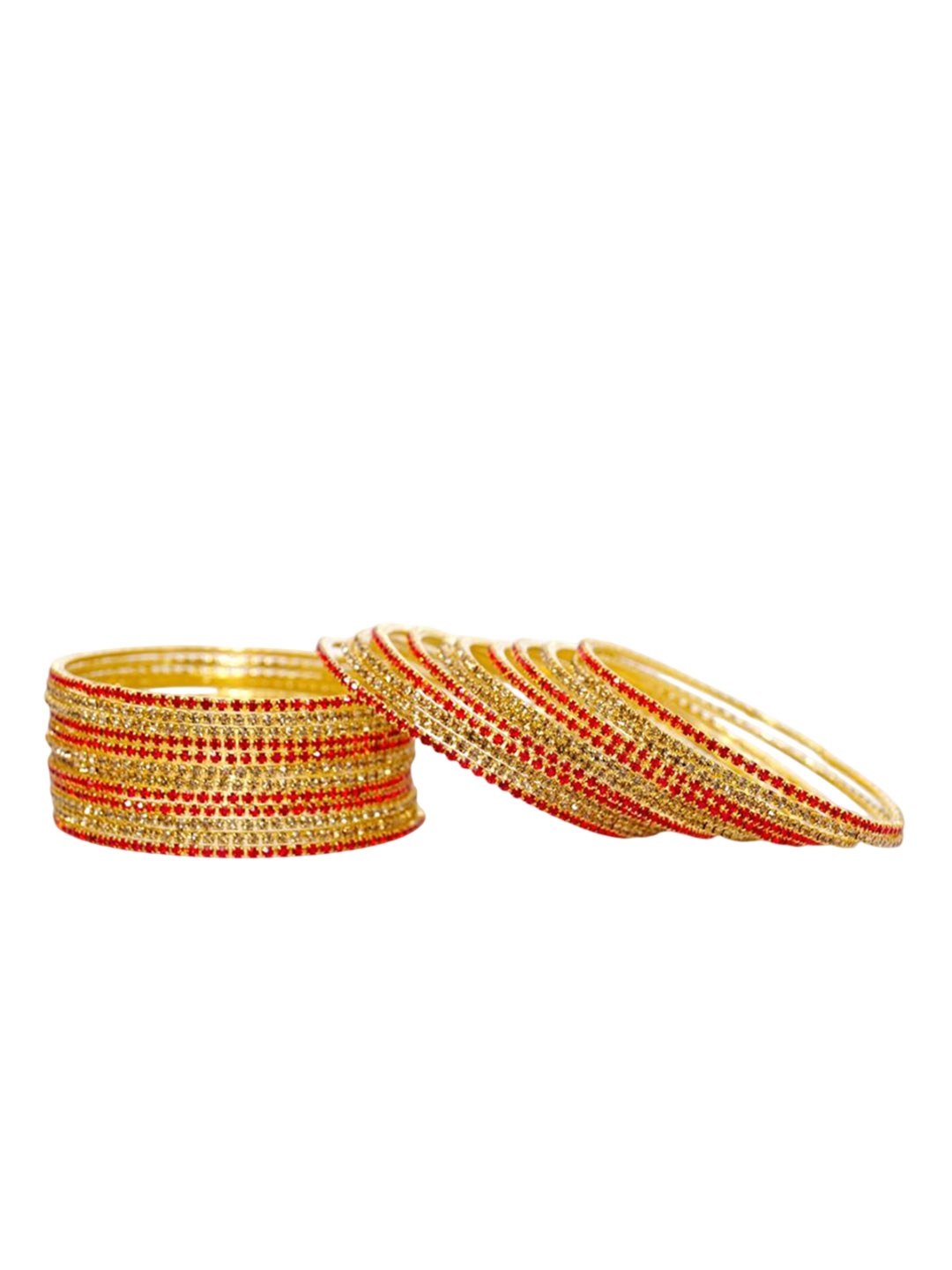 

ZULKA Set of 30 Zircon Gemstone Embellished Bangles, Gold