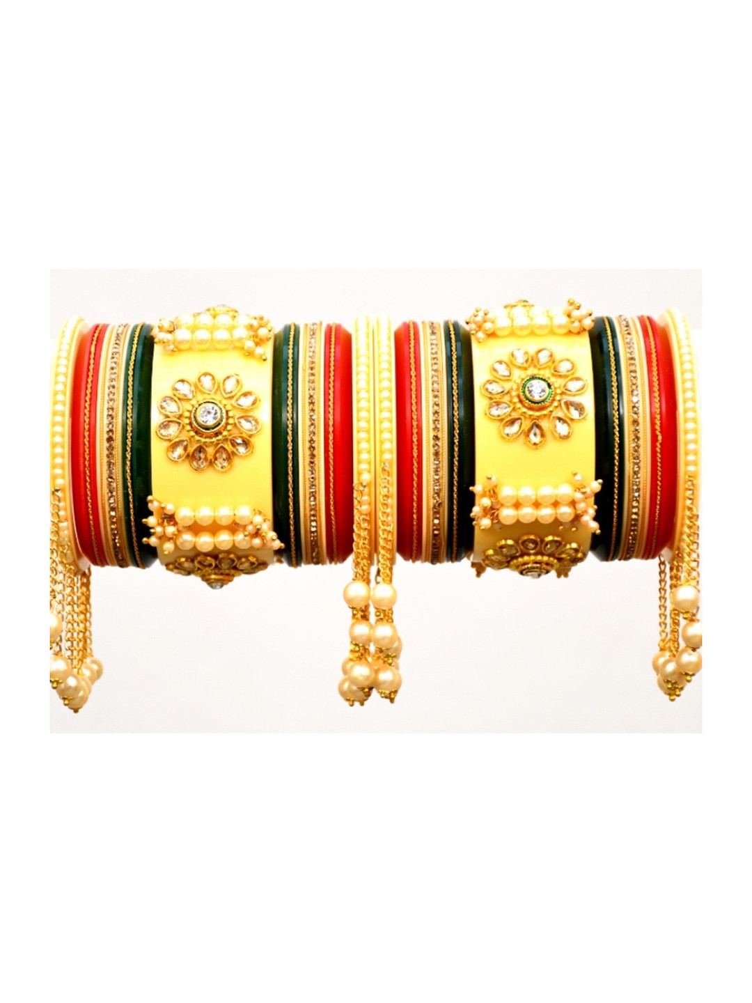 

Align Set Of 2 Gold-Plated Pearl-Beaded Chuda Bangles