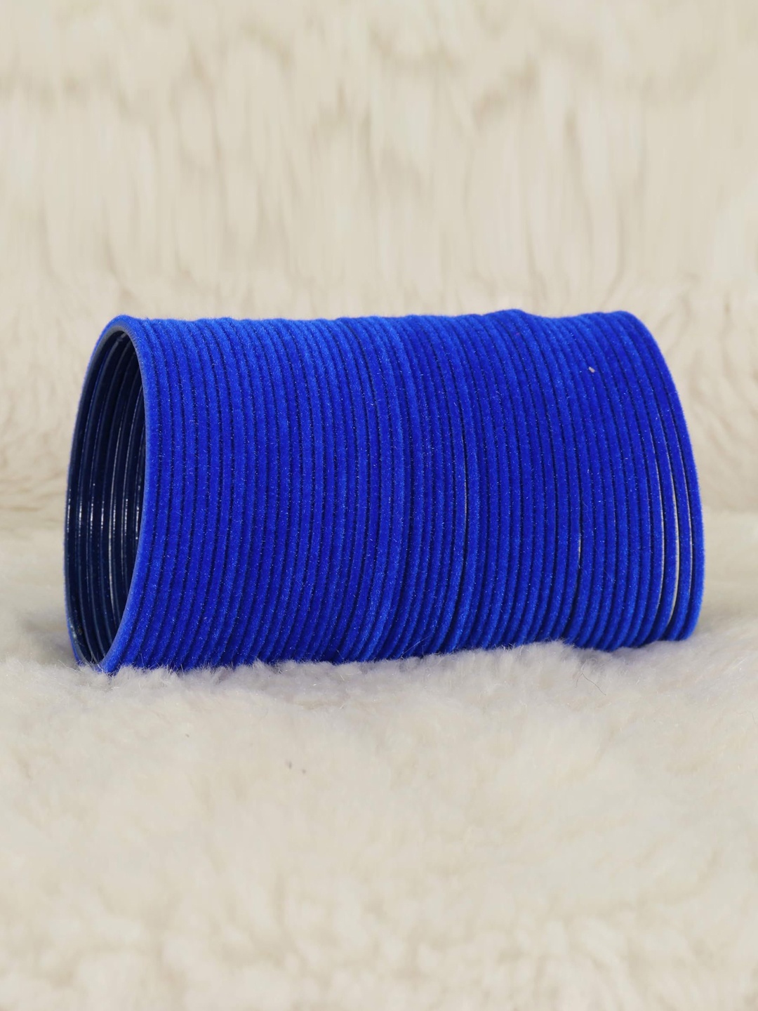 

ZULKA Set of 48 Velvet Metal Bangles, Navy blue