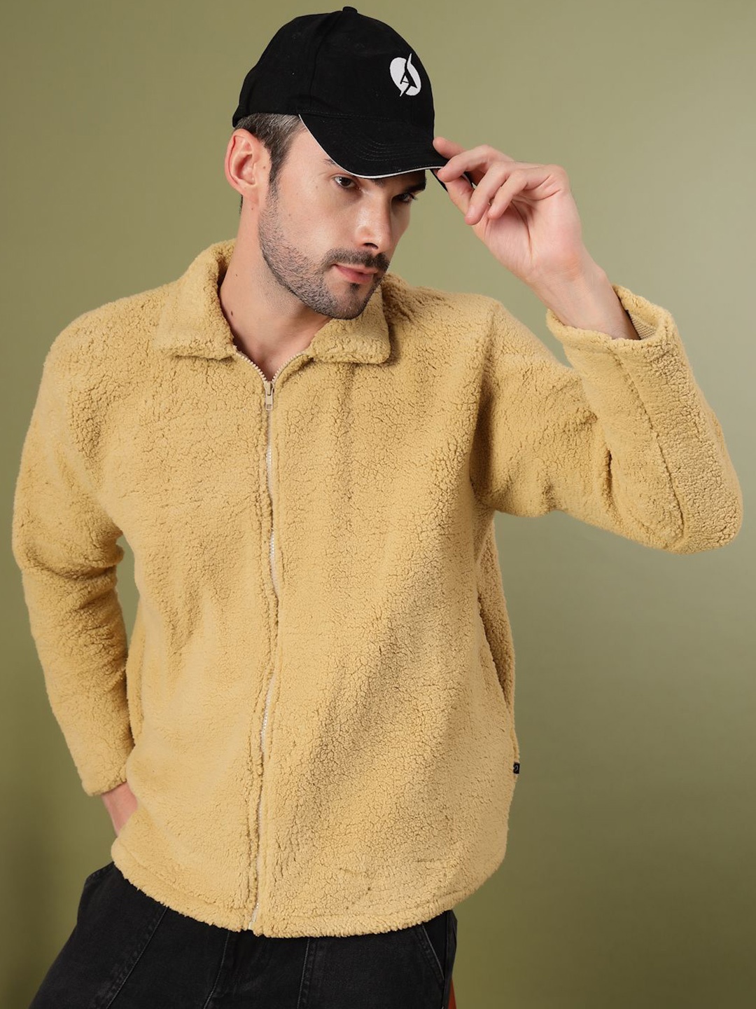

Rigo Men Lightweight Open Front Jacket, Beige