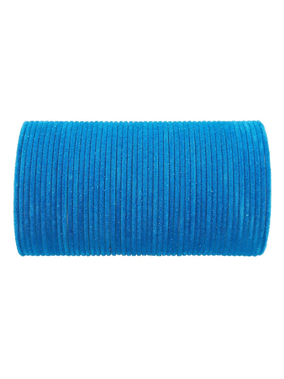 

ZULKA Set of 48 Plain Velvet Finish Metal Bangle, Blue