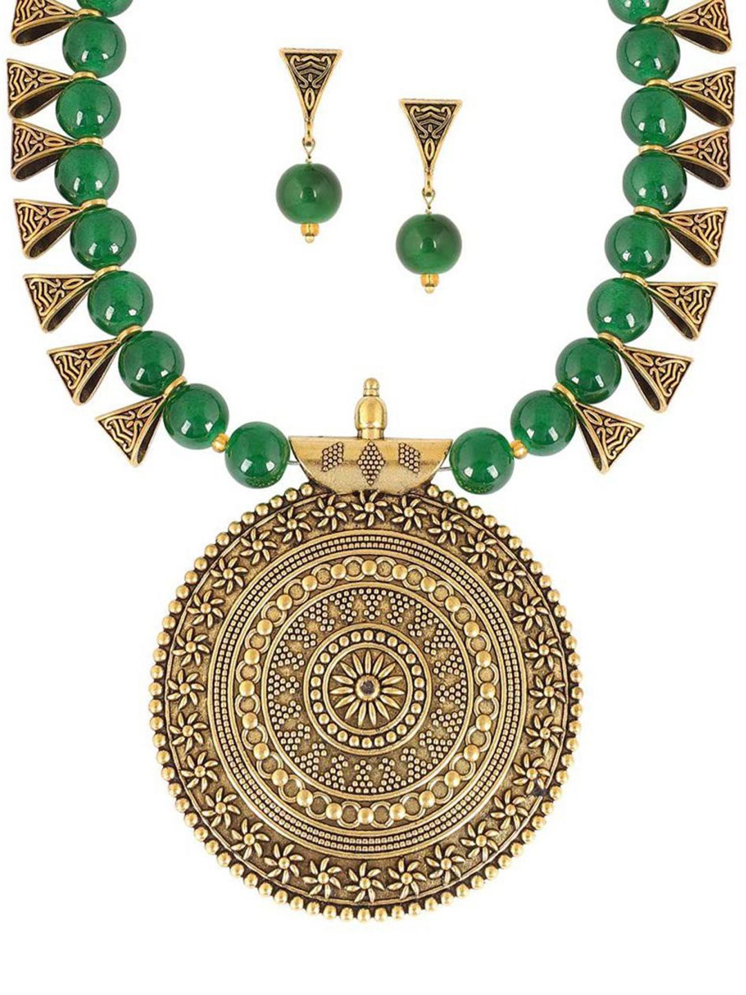 

SUNHARI Gold-Plated Beaded Jewellery Set