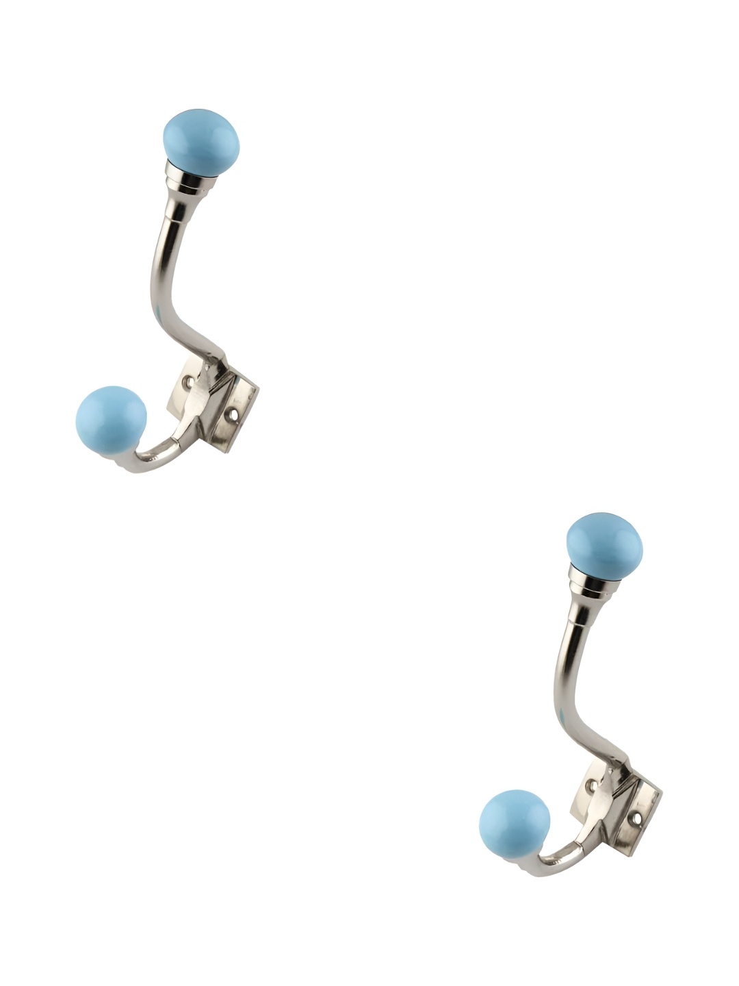

IndianShelf Turquoise Blue 2 Pieces Ceramic Clothes Hanger for Wall Coat Hooks