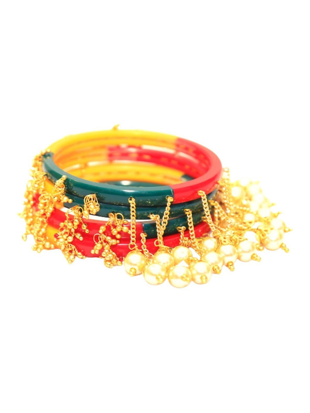 

Align Set Of 4 Gold Plated Beaded Bangles