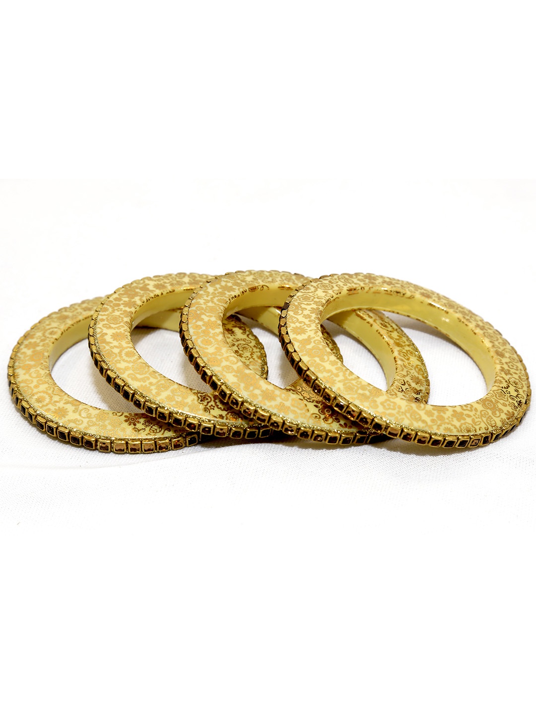 

Align Set Of 4 Gold-Plated Stone Studded Bangles, Beige